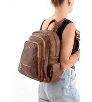 Suni Deri Kadın Sırt Çantası 35*25 Cm Mega Bag Günlük Kullanıma Uygun Çok Cepli İçi Astarlı