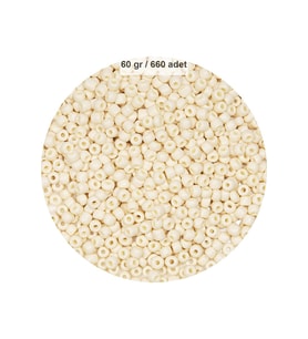 Beyaz Renk 4 mm Yaklaşık 660 adet / 60 gram Cam Boncuk Oya Yazma Bileklik ve Kolye