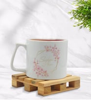 BK Gift Kişiye Özel Çiçek Tasarımlı Middle Beyaz Kupa Bardak Model 6