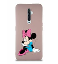 Oppo Reno 2Z Soft Premier Kapak Minnie Mouse-E Tasarımlı Silikon Kılıf - Pudra (Şeffaf)
