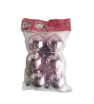 Yılbaşı Top Süs Parlak Pembe 4cm 6lı