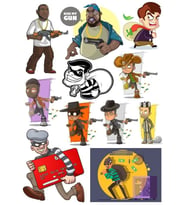 Hırsız Sticker Set-1 15 Parça Telefon, Tablet, Defter, Laptop Sticker
