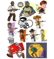 Hırsız Sticker Set-1 15 Parça Telefon, Tablet, Defter, Laptop Sticker