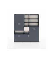 Arges Dolap 17 Raflı 2 Çekmeceli 7 Kapaklı 220x30x243 Antrasit-Antrasit/Aytaşı