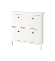4 Bölmeli HEMNES Ayakkabı Dolabı, Beyaz Renk 107x22x101 cm Mdf