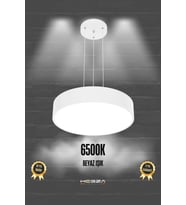 Modern 40cm LED Avize, Beyaz Kasa ve Işık, Salon, Mutfak, Yatak Odası