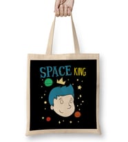 Cute Space King Exploring Outerspace Astronaut Bez Çanta Uzun Saplı