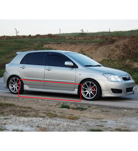 Toyota Auris Yan Marşpiyel Seti Mat Siyah Plastik 2 Adet 2010 2011 2012 2013 2014 2015