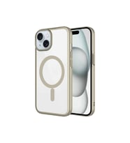 Apple iPhone 15 Plus Uyumlu Kılıf Wireless Şarj Özellikli Sert PC Zore Mat Riksos M-safe Kapak (Sarı)