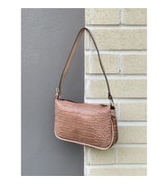 moon Kroko Desen Baguette Bag