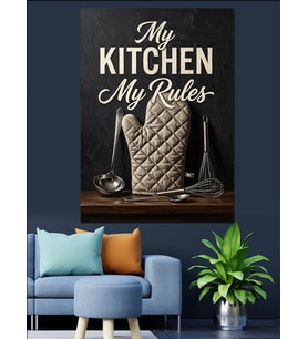 My Kitchen My Rules Dekoratif Kanvas - Mdf Ahşap Tablo