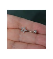 Silver Renk Yıldızlı Göbek Piercingi Çelik Gold Renkli Minimal (Çok Renkli)