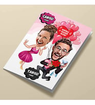 Kişiye Özel Benimle Evlenir misin Karikatürlü Tebrik Kartı