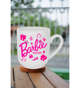 Enter Mode Barbie Baskılı Lüx Kupa Bardak Porselen Çay Kahve Fincanı