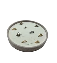 Silindir Model Süet Kumaş 20/20 cm Batırmalı Yüzük Tablası (Desenli)
