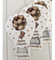 İsme Özel Balon  Açacak Magnet- Doğum Günü Magneti - Ayıcık Açacak Magnet