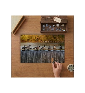 Kaz Sürüsü - Doğadaki Hayvanlar Tasarımı 240 parça Ahşap Puzzle Ahşap Kutuda MP01934
