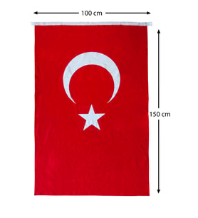 Türk Bayrağı 100x150 cm Alpaka Kumaş (Kırmızı)