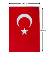 Türk Bayrağı 100x150 cm Alpaka Kumaş (Kırmızı)