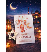 Hayırlı Ramazanlar -10 Adet İnci Yıldız Anahtarlık - Ramazan Hediyesi - Konsept