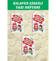 1.Sınıf Kılavuz Çizgili Yazı Defteri Küçük Boy - 3 Adet (Karışık)