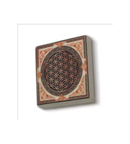 Yaşam Çiçeği Baskılı Taş Magnet 5X5