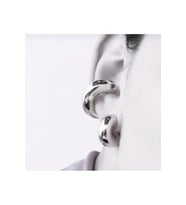Chunky Earcuff Büyük Bombeli Earcuff Gold Renk (Çok Renkli)