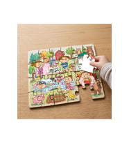 Spor Yapan Mutlu Çocuklar Tasarımlı 24 Parça Ahşap Çocuk Puzzle MPK0916