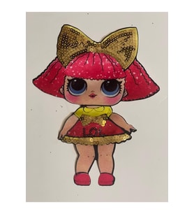 21X17 CM LOL PUL PAYETLİ ELBİSELİ BEBEK APLİKE ARMA YAMA AKSESUAR