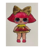 21X17 CM LOL PUL PAYETLİ ELBİSELİ BEBEK APLİKE ARMA YAMA AKSESUAR