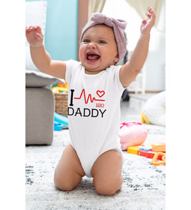 I Love Daddy 120 Desenli Kısa Kol Unisex Body