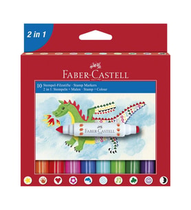 Faber-Castell 2 In 1 Jumbo Keçeli Kalem 10'lu 10 Renk