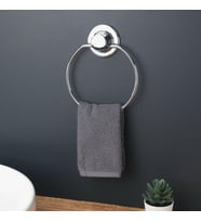 Paslanmaz Vakumlu Banyo Tuvalet Havlu Askısı Oval Krom (Gümüş)