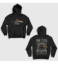 Presmono Unisex Siyah Tour V2 Pink Floyd Sırt Baskılı Kapüşonlu Sweatshirt 518171tt