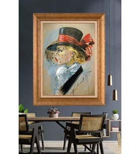 Altın Varaklı  Çerçeveli Paspartulu Tablo ndd1098 (Gold)