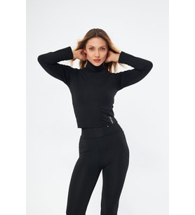 Lesa Wear Soft Touch Balıkçı Yaka Bluz Siyah