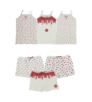 DİAMONDSTAR KIZ 3/12 YAŞ KARIŞIK DESENLİ ATLET VE BOXER SET (Kırmızı)