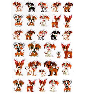 Sticker Kabartmalı A4 Boyutunda Stiker Defter, Planlayıcı Etiket-(lim537) - Şirin Köpekler