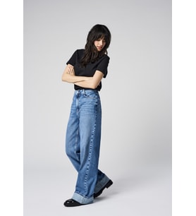ONLY Bayan Geniş Paça Yüksek Bel Kot Pantolon 15325823 (Mavi)