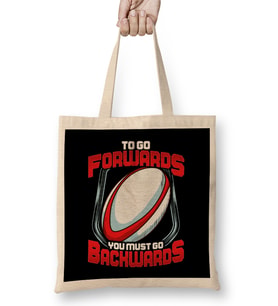 Awesome To Go Forwards You Must Go Backwards Rugby Bez Çanta Uzun Saplı
