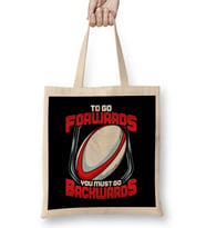 Awesome To Go Forwards You Must Go Backwards Rugby Bez Çanta Uzun Saplı