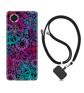 Huawei Nova Y70 Y90 Nova 9 SE  Kılıf Boyun Askılı Silikon Colurful Mandala 1667