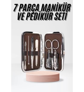 Mulvxkrg Krg02 Çantalı 7 Parça Manikür Pedikür Seti Tırnak Makası Cımbız Törpü (Mulvix)