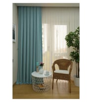 Evdepo Home Mint Düz Renk Pileli Soft Fon Perde, 1/3 Sık Pile, Tek Kanat