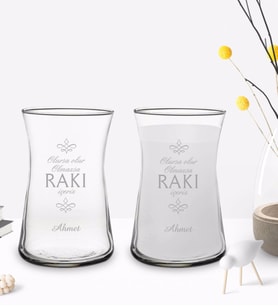 BK Gift Kişiye Özel Olursa Olur Tasarımlı 2’li Heybeli Çay Bardağı Rakı Kadehi-1
