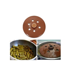 Sırlı Toprak Dolma Sarma Taşı Kapağı 23 Cm Orta Boy