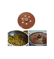 Sırlı Toprak Dolma Sarma Taşı Kapağı 23 Cm Orta Boy