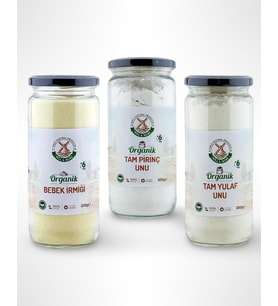 & More +6 Ay Set - Organik Tam Pirinç Unu 320 g + Organik Bebek İrmiği 330 g + Organik Tam Yulaf Unu 300 g