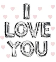 I Love You Folyo Balon Gümüş Renk 35 CM