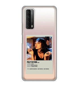 Huawei P Smart 2021 Uyumlu Pulp Fiction Minimalist Poster Desenli Şeffaf Telefon Kılıfı